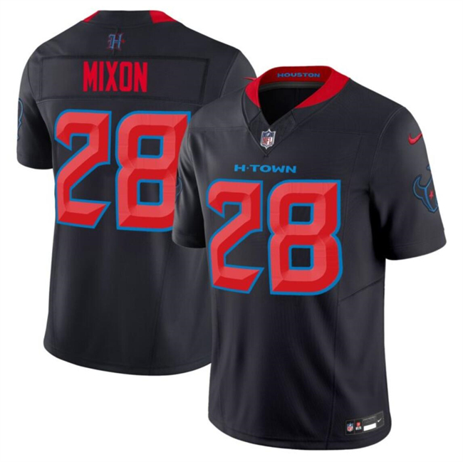 Men's Houston Texans #28 Joe Mixon Navy 2024 2nd Alternate F.U.S.E Vapor Football Stitched Jersey